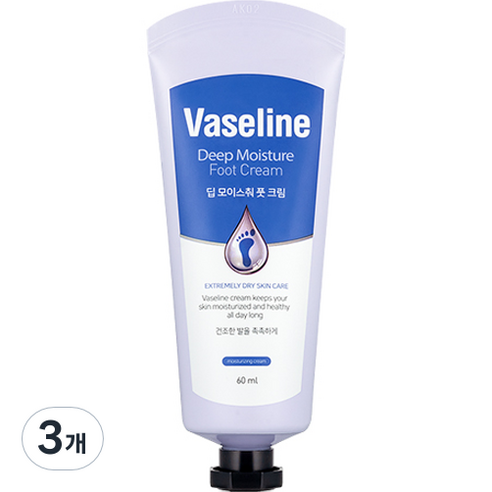 바세린 C2Y 딥 모이스춰 풋크림 60ml, 3개, 1개입