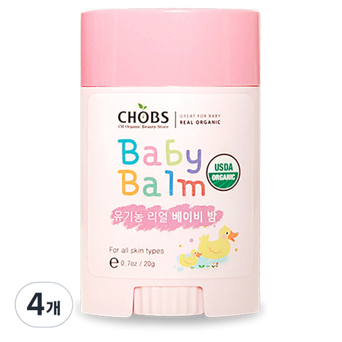 찹스 유기농 리얼 베이비 밤, 20g, 4개