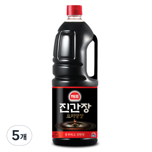 해표 진간장, 1.8L, 5개