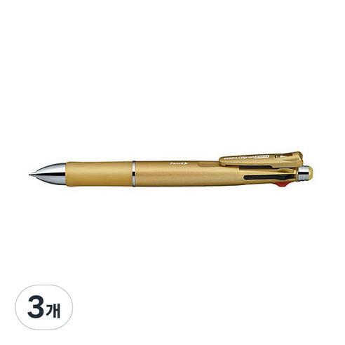 제브라 클립온 멀티펜 1000S-B4SA3, 골드, 3개