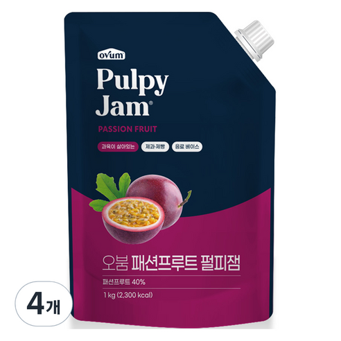 오붐 패션프루트 펄피잼, 4개, 1kg