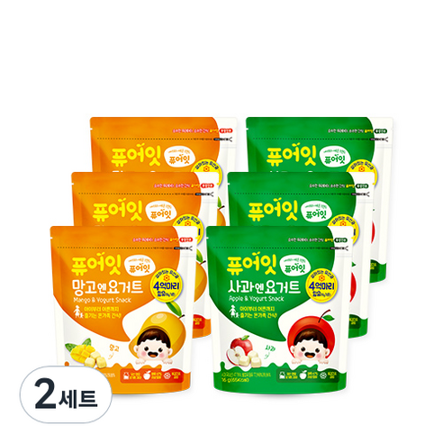 퓨어잇 내이브로 망고엔요거트 3p + 사과엔요거트 3p, 망고요거트, 사과요거트, 2세트