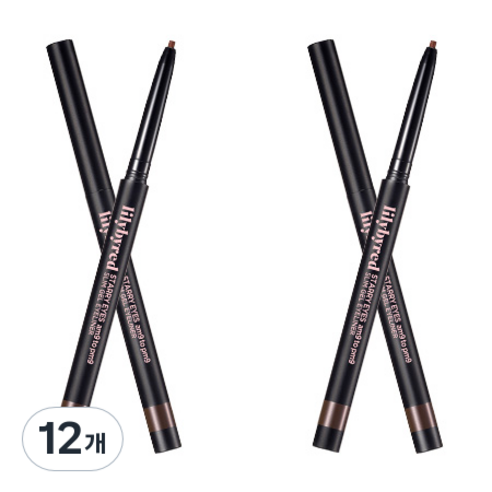 릴리바이레드 슬림 펜슬 아이라이너 0.14g, 3 월넛브라운, 12개