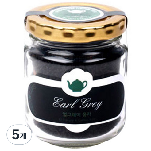 아름드레 유리병 얼그레이 홍차, 40g, 5개, 1개