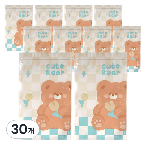 체크 패턴 구디백, 베어, 30개