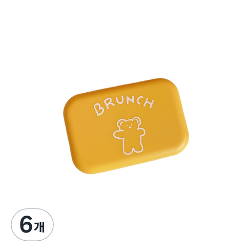 브랜드미 귀여운 곰 렌즈케이스, 옐로우베어, 6개