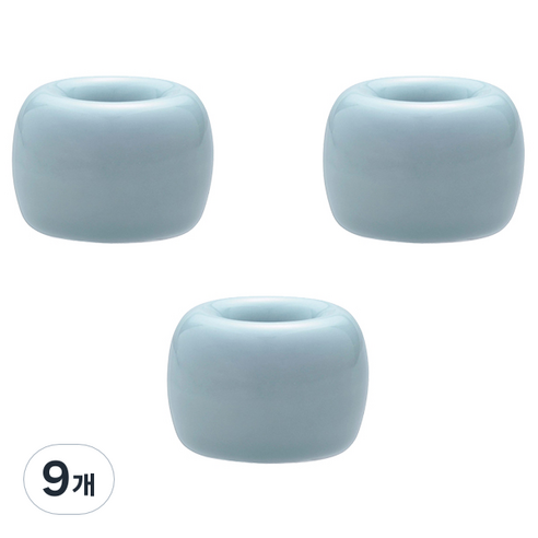 블럭마트 도자기 칫솔꽂이, 블루, 9개