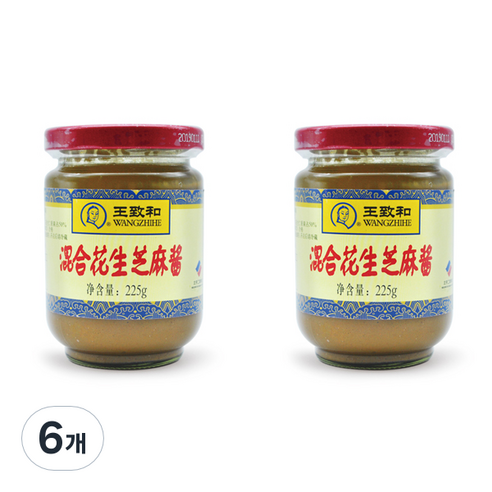 왕즈허 즈마장 땅콩 참깨 소스, 225g, 6개