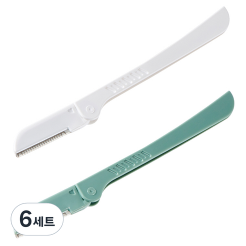더페이스샵 데일리 뷰티툴즈 눈썹 수정칼 2단 2p, 흰색, 초록색, 6세트