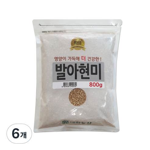 대한농산 발아현미, 800g, 6개