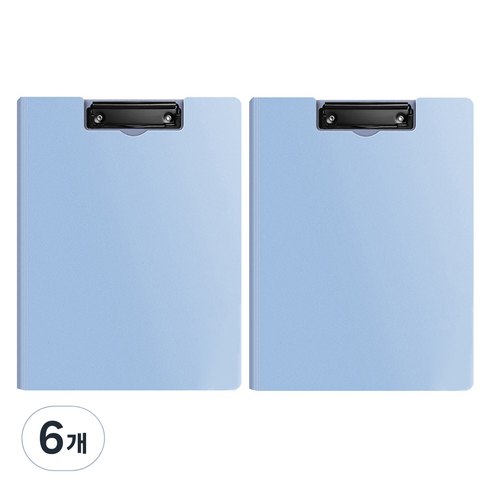 동아피엠에스 심플 커버 클립보드 파일 A4 31.5 x 24 cm, 블루, 6개