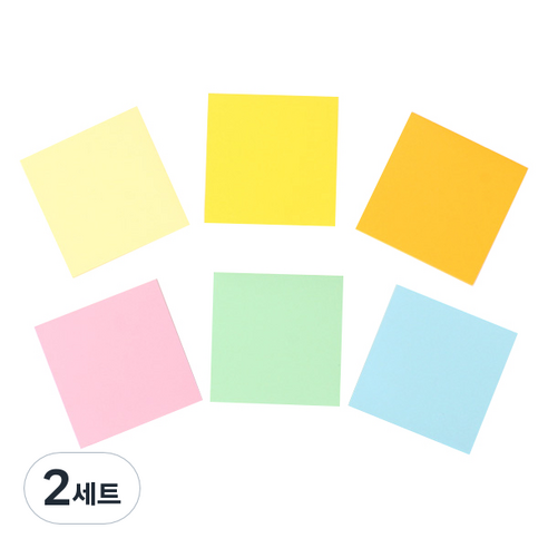 톡톡팬시 컬러 떡메모지 베이직 6종 세트, 혼합 색상, 2세트