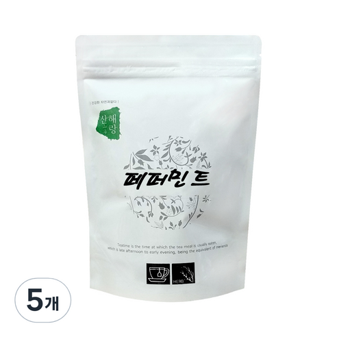 산해랑 단일허브차 페퍼민트, 40g, 1개입, 5개