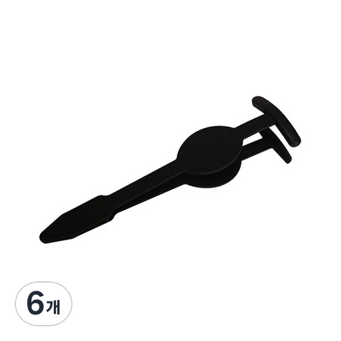 와이츄 속눈썹 집게 와이드형 라운드, 블랙, 6개