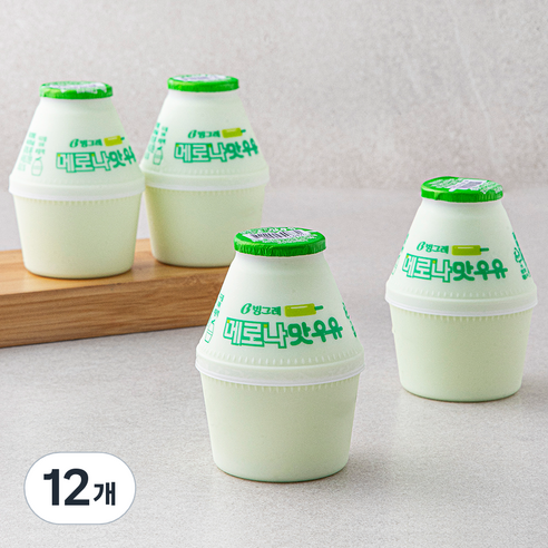 빙그레 메로나맛 우유, 240ml, 12개