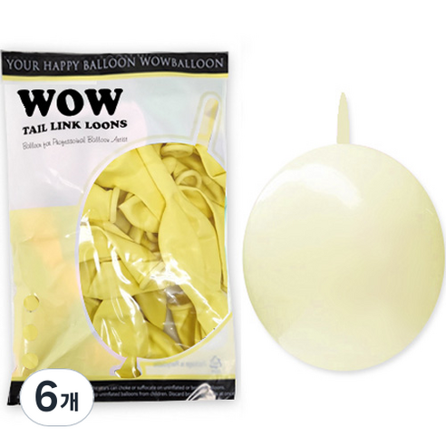 와우파티코리아 와우링커룬 15cm 50p, 마카롱 옐로우, 6개