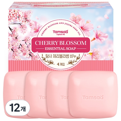 탐사 비누 체리블라썸 향, 90g, 12개