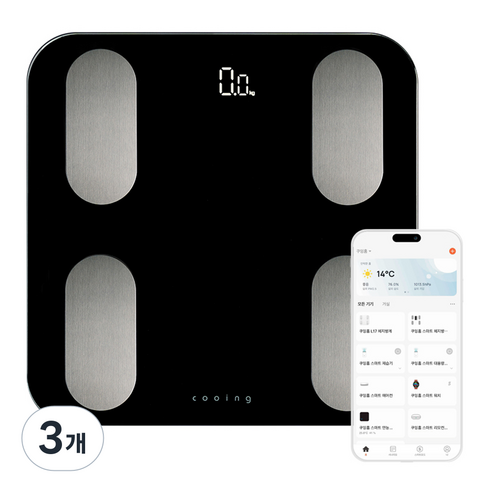 쿠잉전자 스마트 체성분계, SBF-L17BK, 블랙, 3개