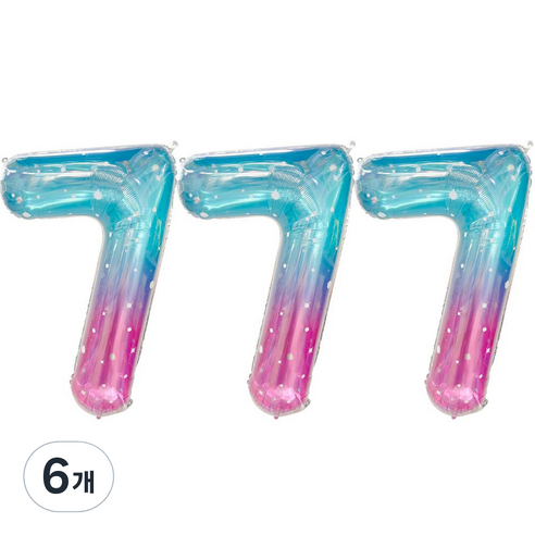 JOYPARTY 숫자은박풍선 대 오로라, 6개, 숫자 7