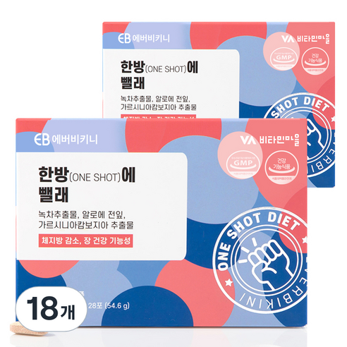 에버비키니 한방에 뺄래 다이어트 보조제, 84정, 18개