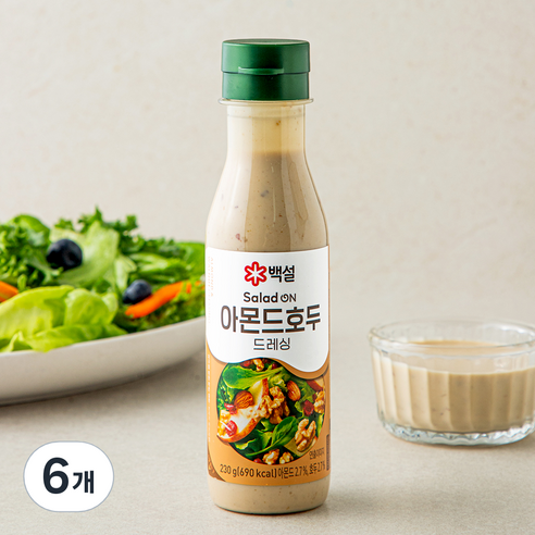 백설 아몬드 호두 드레싱, 230g, 6개