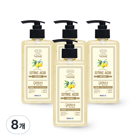 코디앳홈 구연산 레몬향 주방세제, 8개, 500ml