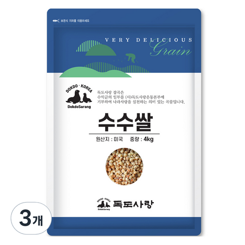 독도사랑 수수쌀, 4kg, 3개