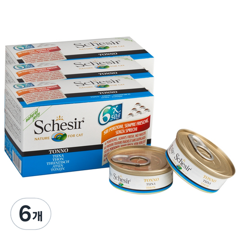 쉐지애 고양이 젤리 캔 50g x 6p, 참치+ 쌀 혼합맛, 6개