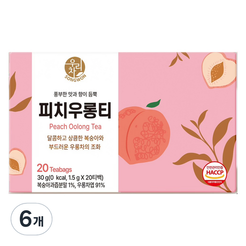 우리차 피치우롱티, 1.5g, 20개입, 6개