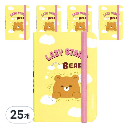 레이지스타 미니 밴딩 양장 노트, 노랑, 25개