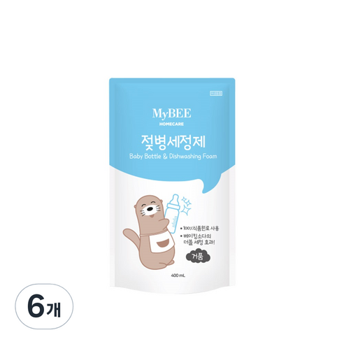 마이비 젖병세정제 거품형 리필, 400ml, 6개