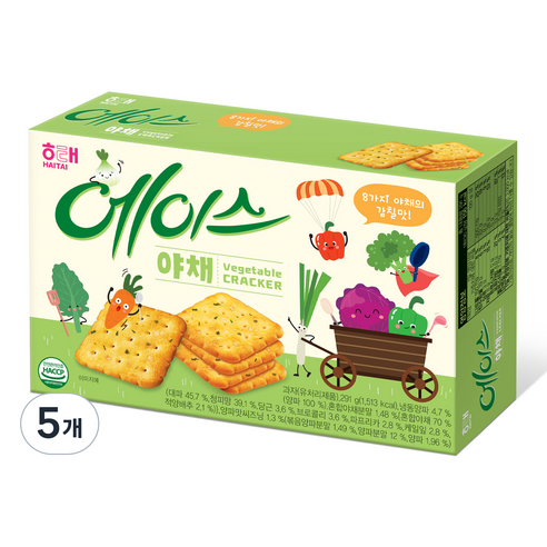 해태제과 에이스 야채 비스켓, 291g, 5개