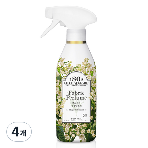 르샤트라1802 섬유탈취제 뮤게부케 본품, 400ml, 4개