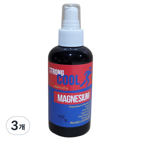 마그네슘 스프레이 스트롱 쿨 민트 미스트, 3개, 150ml