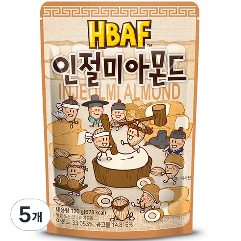 바프 인절미 아몬드, 120g, 5개