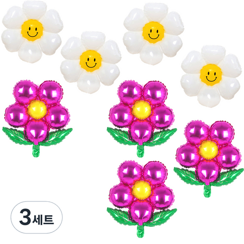 파티쇼 플라워 은박 풍선 잎사귀 4p + 데이지 소형 4p 세트, 푸치샤(잎사귀), 3세트