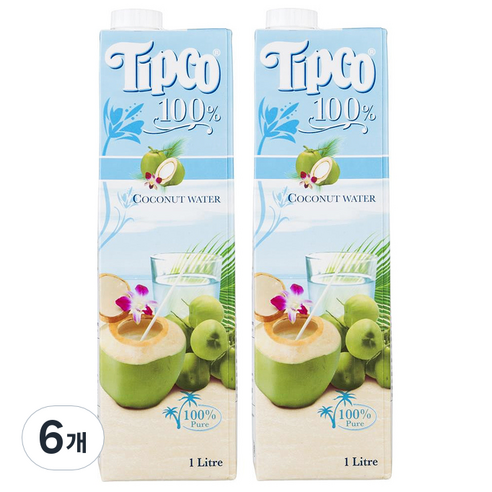 팁코 코코넛워터, 1L, 6개