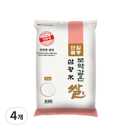 대한농산 보약같은 삼광쌀, 4개, 3kg(상등급)