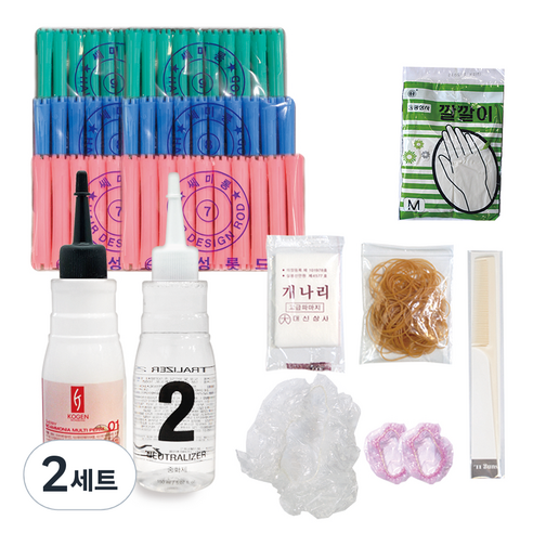 셀프펌 할머니펌 파마세트, 혼합색상, 2세트