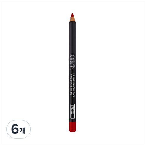 로쎄앙 립라이너 우드 펜슬 4 x 150 mm, 17호 리얼레드, 6개