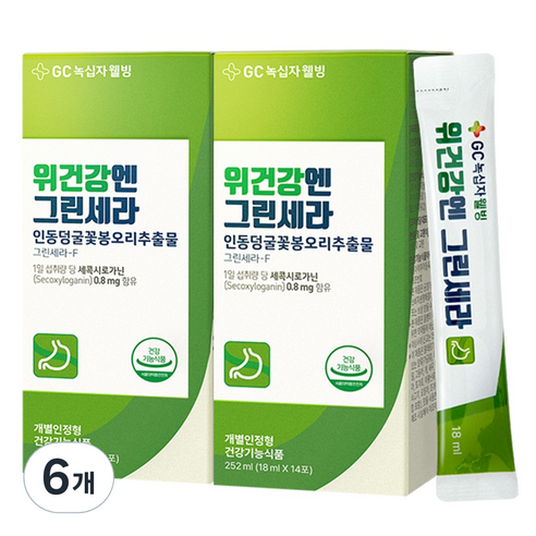 GC녹십자웰빙 위건강엔 그린세라 인동덩굴꽃봉오리추출물 14p, 6개
