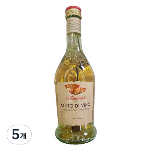 모나리 페데르조니 화이트 와인 비네가, 500ml, 5개