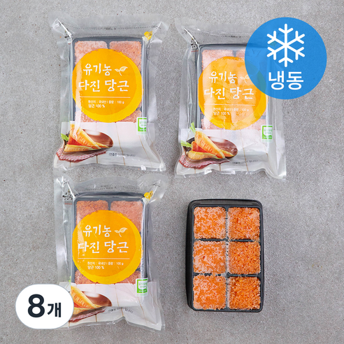 우리땅 웰팜넷 유기가공식품 인증 다진당근 (냉동), 100g, 8개