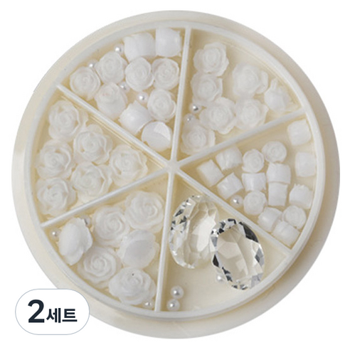 플라워 믹스스톤 네일파츠 세트 KN-P107, 혼합색상(KN-P1079), 2세트