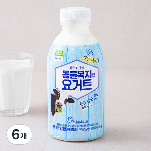 풀무원다논 동물복지 인증 요거트, 500ml, 6개
