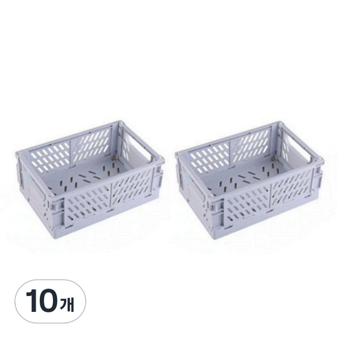 접이식 플라스틱 수납 상자, 그레이, 10개