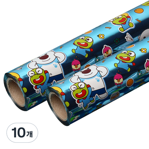 위드 뽀로로 증착롤 포장지 소 26.5cm x 12m, 블루, 10개