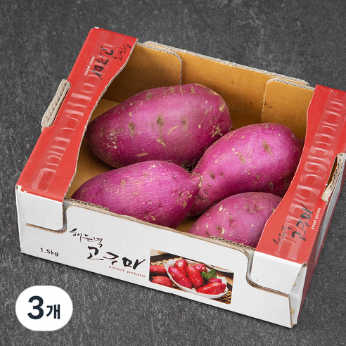 해들녘 무농약 고창황토 고구마, 1.5kg(왕특), 3개