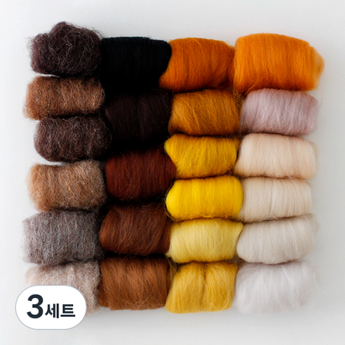 StudioBUNT 내츄럴 메리노 양모 17종 + 코리데일 애니멀 6종 세트 90g, 혼합색상, 3세트