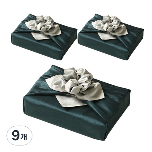 통샵 실크 겹 보자기 70 x 70 cm, 청록 + 아이보리(107), 9개